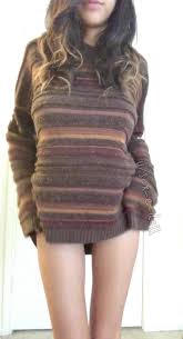 Ugly Sweater Reveals Perky Tits 😉