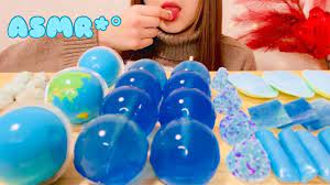 ASMR] How to make planetary jelly ・ Eat blue sweets [Earting sound / Earth  jelly / Hitschler] - YouTube