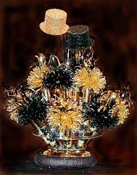 Create A Theme For Your Party Using Wanderfuls Favor Bouquet Centerpieces Diy New Year S Eve New Years Eve Decorations Top Hat Centerpieces