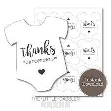 Thanks For Popping By Printable Baby Shower Mini Onesie Etsy Popcorn Baby Shower Favors Baby Shower Printables Baby Shower Thank You Cards