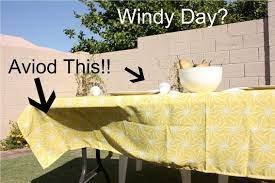 Clever Idea For Keeping That Table Cloth On The Table In A Wind O Diy Outdoor Table Outdoor Tablecloth Table Cloth