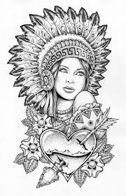 Indian Lady With War Bonnet On Skull Coloring Pages Fairy Coloring Pages Coloring Pages