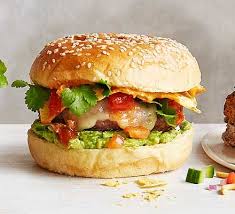 Burgers are about great meat, seasoning and nothing else. Nacho Cheeseburger Recipe Bbc Good Food Recipes Food Sweet Potato Burgers