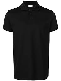 Saint Laurent Embroidered Monogram Polo Shirt Farfetch Black Polo Shirt Black Polo Shirt Men Shirts