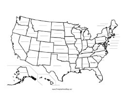 A while ago i posted an entry about printable maps of the usa , and one of the most popular maps on that page was a blank map of the united. This Printable Map Of The United States Of America Has Blank Lines On Which Students Can Fill In The Names Of The United States Map Printable Maps Us State Map