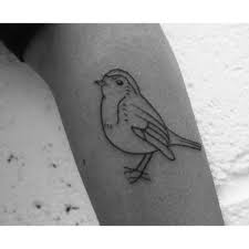 Black outline simple forest scene with bird half sleeve on. Bird Tattoo By Lily Gloria Tattoogrid Net
