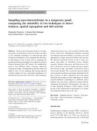 Biological Organization From Smallest To Largest That The Students Can Expect To Find At The Pond Pdf Sampling Macroinvertebrates In A Temporary Pond Comparing The Suitability Of Two Techniques To Detect Richness Spatial Segregation And Diel Activity
