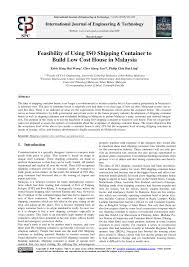 Construction costs at the end of 2018 were an average of $416 per square foot, representing a 5% increase from 2017. Pdf Feasibility Of Using Iso Shipping Container To Build Low Cost House In Malaysia