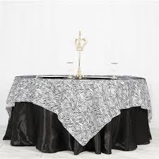 90 X90 Black White Taffeta Tiger Print Table Overlay Jungle Theme Party Decoration Table Overlays Jungle Theme Parties Stylish Drapes