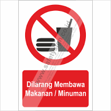 Dilarang merokok papan tanda w40xh50cm. Rambu K3 Dilarang Membawa Makanan Minuman