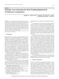 Trade 3,000+ us stocks without commission in r trader. Pdf Dynamic Asset Allocation For Stock Trading Optimized By Evolutionary Computation