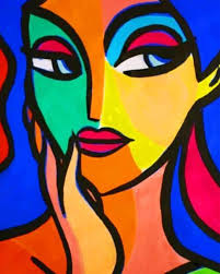 Using a black canvas for an acrylic painting is actually very easy and yields stunning results! Pop Art Abstract Face Paint By Numbers Numpaint Paint By Numbers
