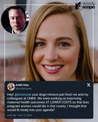 🚨 Arielle Kane Calls Out Elon Musk! After being laid off from CMMI, she  questions how maternal health initiatives were impacted. Should life-saving  work be