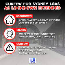 Greater sydney lockdown extended to end of september, curfew in hotspots; Tcxod7wvwkzzkm