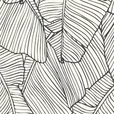 Abstract Black And White Pattern Wallpaper Walls Republic Leaf Outline Vinyl Strippable Wallpaper Covers 57 3 Sq Ft R4691 Na3304 New The Home Depot In 2020 Black Wallpaper Leaf Outline Wallpaper