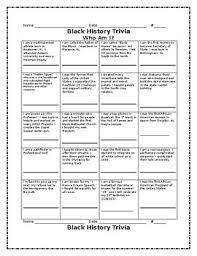 Here on this list are all sorts of fun questions to ask to stretch young minds and spark fun conversation! Black History Trivia Who Am I By Monica Cosby Tpt