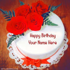 Red Rose Birthday Cake With Name Image Write My Name Red Rose Birthday Cake Print Your Name Happy Birthday Cake Images Cake Name Happy Birthday Cake Writing