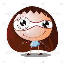 Cute Smiling Cartoon Girl With Big Head Small Body Vector Illustration Download Graphics Vectors Girl Cartoon Cartoon Vector Illustration