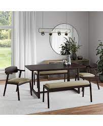 Today i'm building a modern bench for the backside of the table. Handy Living Millie 5 Piece Mid Century Modern Rectangular Espresso Wood Dining Table With Armless Benches And Arm Chairs Reviews Furniture Macy S