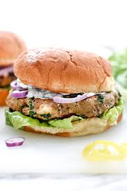 I used 220g chicken mince to make 4 patties for the two of us. Greek Turkey Burgers Tzatziki Sauce Foodiecrush Com