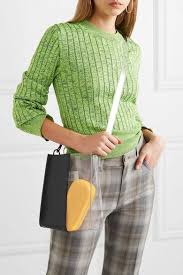 Mm6 Maison Margiela Leather And Pu Shoulder Bag Net A Porter Com Maison Margiela Bag Jennifer Fisher Leather