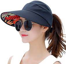 Amazon Com Hindawi Sun Hat Sun Hats For Women Wide Brim Uv Protection Summer Beach Packable Visor Black Clothing Sun Hats For Women Hats For Women Sun Hats