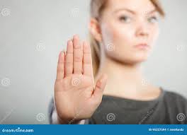 132 Female Shows Stop Sign Her Hand Stock Photos