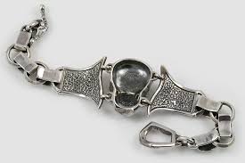 Gorilla Skull Oxidized Sterling Silver Bracelet Br 026