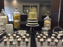 Black White And Gold Dessert Table White Desserts White Dessert Tables Gold Dessert Table
