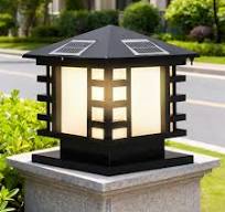 Super Bright IP65 Waterproof LED Garden Lamp Modern Decor Aluminum Body  with PC Black Solar Gate Pillar Light