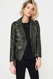 Biker Leather Jacket Dark Green Leather Jacket Jackets My Style