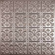 Armstrong single raised panel 2 ft. Ceilume Fleur De Lis Faux Tin 2 Ft X 2 Ft Lay In Or Glue Up Ceiling Panel Case Of 6 V3 Flr 22pbr 6 The Home Depot