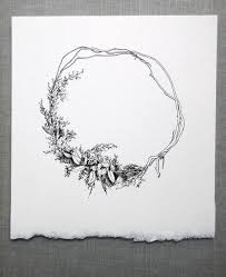 Floral Drawing Summer Wreath Floral Drawing Wreath Drawing Wreath Tattoo