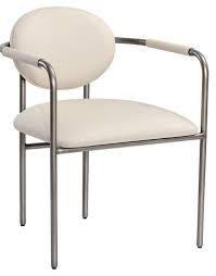 Color can play a protagonist to create your home décor look! Chairs Dining Chairs Cream Faux Leather Dining Chair W Pewter Finished Steel Frame Artefac