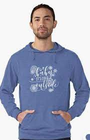 Baby It S Cold Outside Lightweight Hoodie By Sandy Richter Baby Cold Hoodies Men Hoodies