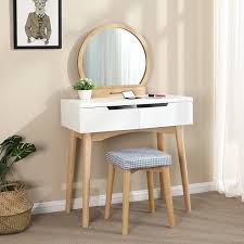 Vite Decouvrez L Offre Songmics Coiffeuse Table De Maquillage Scandinave Miroir Ovale Mode Table Maquillage Table De Maquillage Avec Miroir Set De Coiffeuse