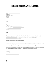 If you are planning to write a resignation letter, better spend some of your time reading and understanding these tips to help you create a professional resignation letter. Free Board Resignation Letter Template With Samples Pdf Word Eforms
