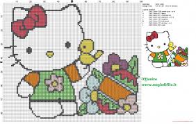 Hello Kitty With Chick Cross Stitch Pattern Free Cross