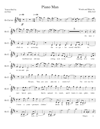 This piece is always a hit with students of all ages! Piano Man Sheet Music For Piano Clarinet In B Flat Mixed Trio Musescore Com