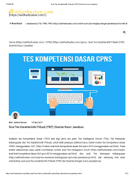 Kumpulan Soal Tes Cpns 2018 Beserta Kunci Jawaban Kunci Cute766