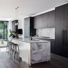 Gray and black kitchen ideas include matching different tones of gray from the light shades on the cabinets and darker or even black on the rest or the other way around. Buster Punch On Instagram Kitchen Game Strong W Smoked Bronze Closet Bars Space By A Interior Design Kitchen Home Decor Kitchen Modern Kitchen Design