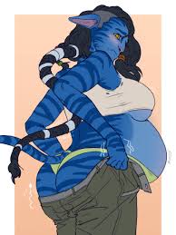 Rule 34 - 1girls Alien Ass Ass Back View Belly Big Ass Big Belly Black Hair  Blue Skin Blush Feline Female James Camerons Avatar Navi Panties Pregnant  Struggling To Fit Synthgoblin Underboob
