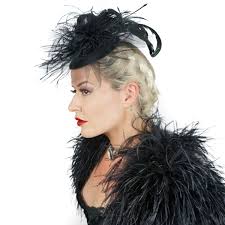 Blair Black Ostrich Feather Fascinator