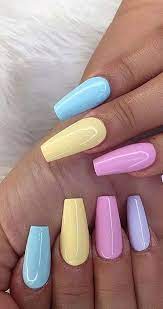 10 Stunning Spring Pastel Coffin Nails For Your Beautiful Fingers Coffin Nails Designs Pretty Nails Nails