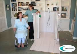 Shower Bay Portable Shower For Wheelchair Users Takes Away The Difficulty Of Maneuvering Wheelchairs In Bathrooms To Take A S Portable Shower Wheelchair Shower