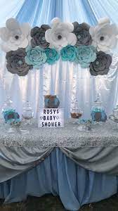 Baby Boy Baby Shower Paper Flower Backdrop Baby Shower Flowers Diy Wedding Garland Baby Shower Paper