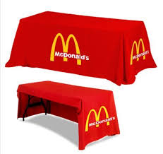 Custom Fitted Come In Both 3 Sided And 4 Sided Versions Depending On Whether An Open Or Closed Back Will Be More Helpful 3 Sided Printed Table Easily Drape Ove