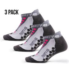Thirty 48 Running Socks For Men And Women Features Coolmax Fabric That Keeps Feet Cool Dry 1 Pair Or 3 Pair 3 Pair Fluorescent Pink Gray