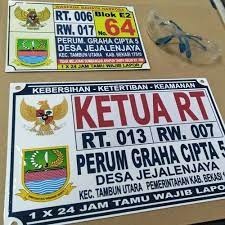 Bagi sobat yang mau membuat stempel rt/rw. Jual Papan Nama Plang Plat Ketua Rt Rw Bendahara Sekertaris Kab Bekasi Kowinmas Tokopedia