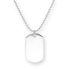 Long necklaces will add length and shape to your face! Sterling Silver Engravable Large Dog Tag Pendant Necklace 14 22 Inches Jewellerybox Co Uk